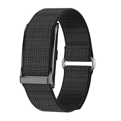 Loop Band preta com pulseira de nylon, vista lateral